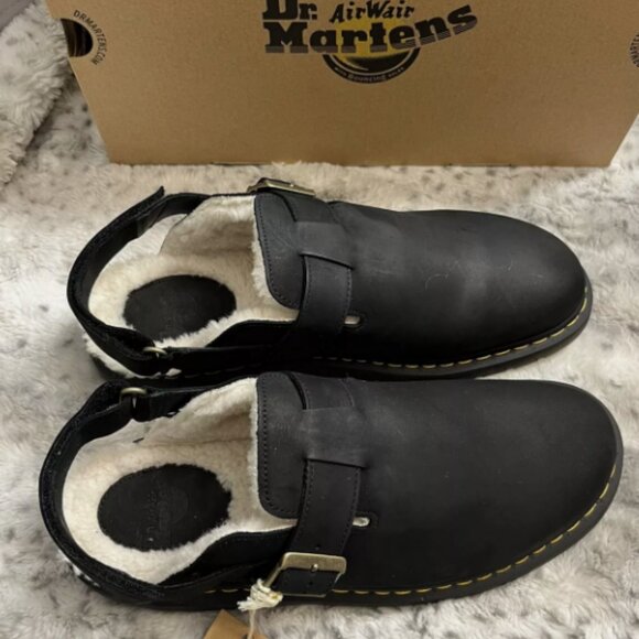 Dr. Martens Jorge II Faux Fur Lined Suede Slingback Mules MSRP$180 WARM & COMFY main image 11